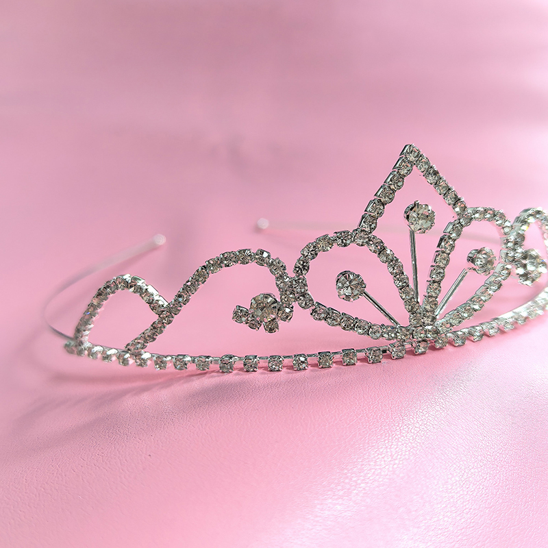 Women Knight Accessories - Silver Color Rhinestone Bridal Crown Luxury