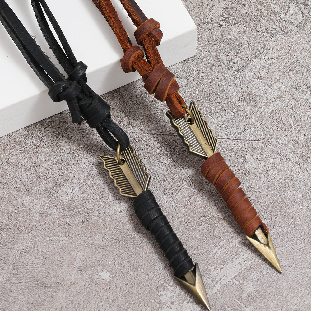 Women Accessories Pk - Jessingshow Handmade Vintage Leather Arrow Pendant