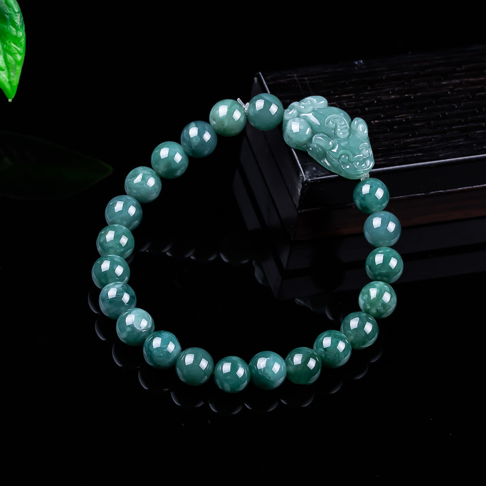 Women'S Accessories - Natural Burmese Jadeite Pixiu Bracelet Vintage