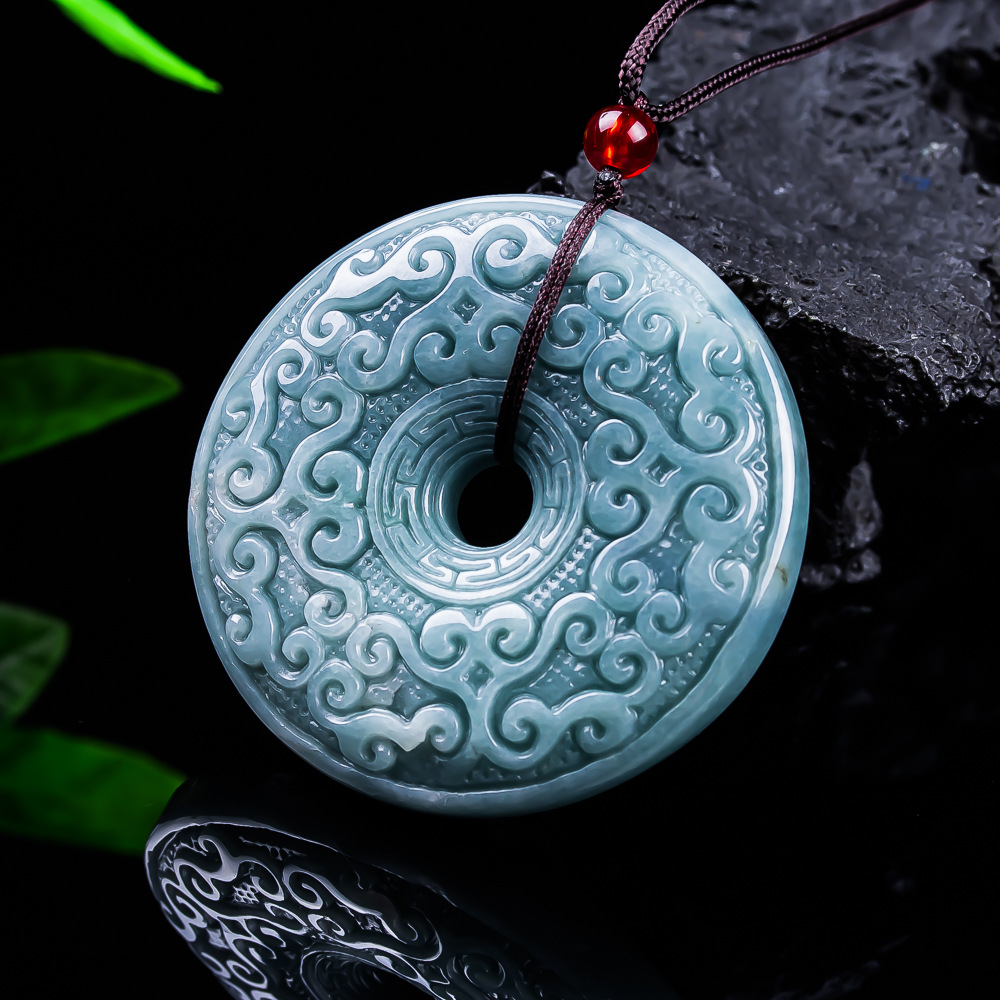 Women'S Accessories - Natural Burmese Jadeite Flower Pendant Necklace