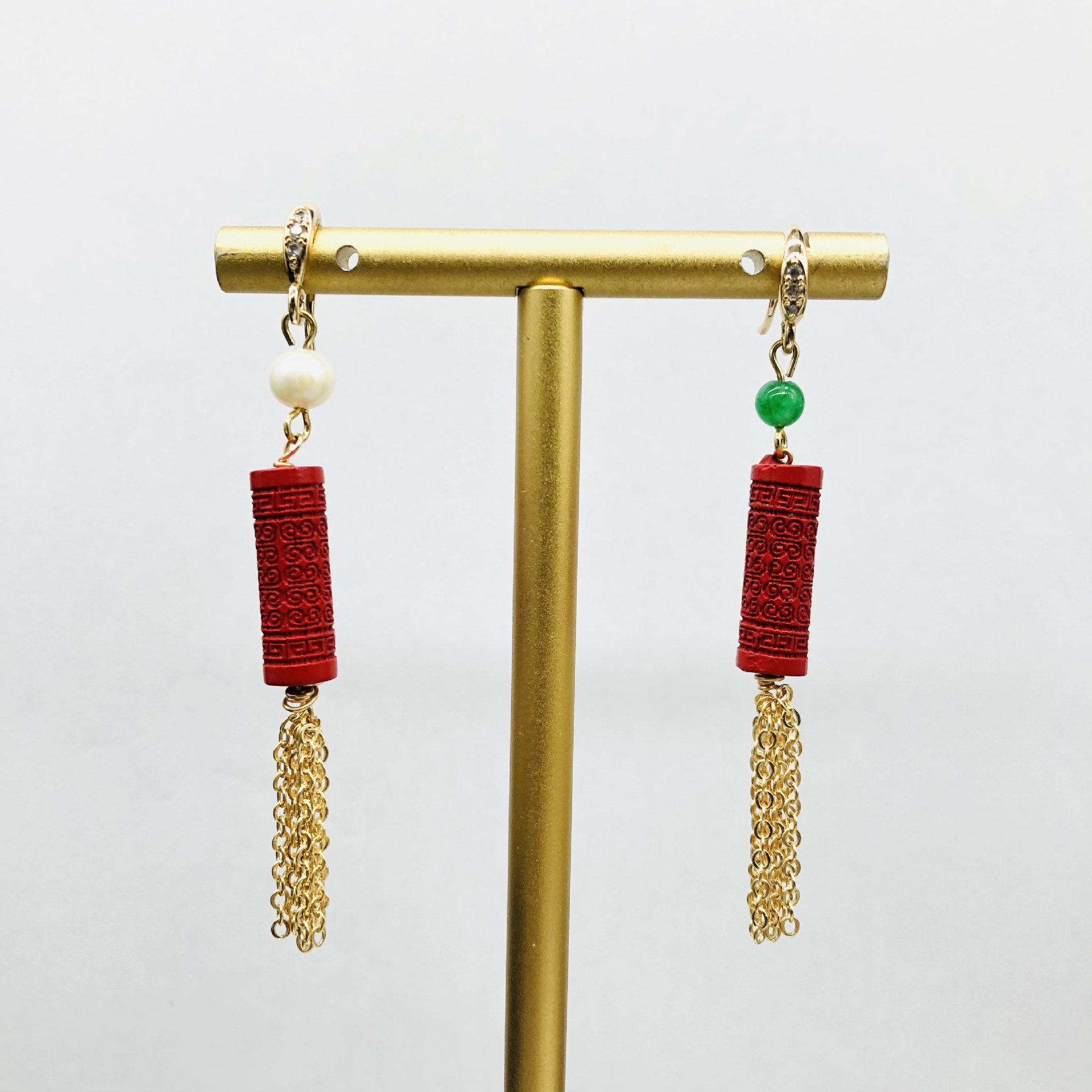 Women'S Accessories Manufacturers - AB cinnabar fringed earrings original retro