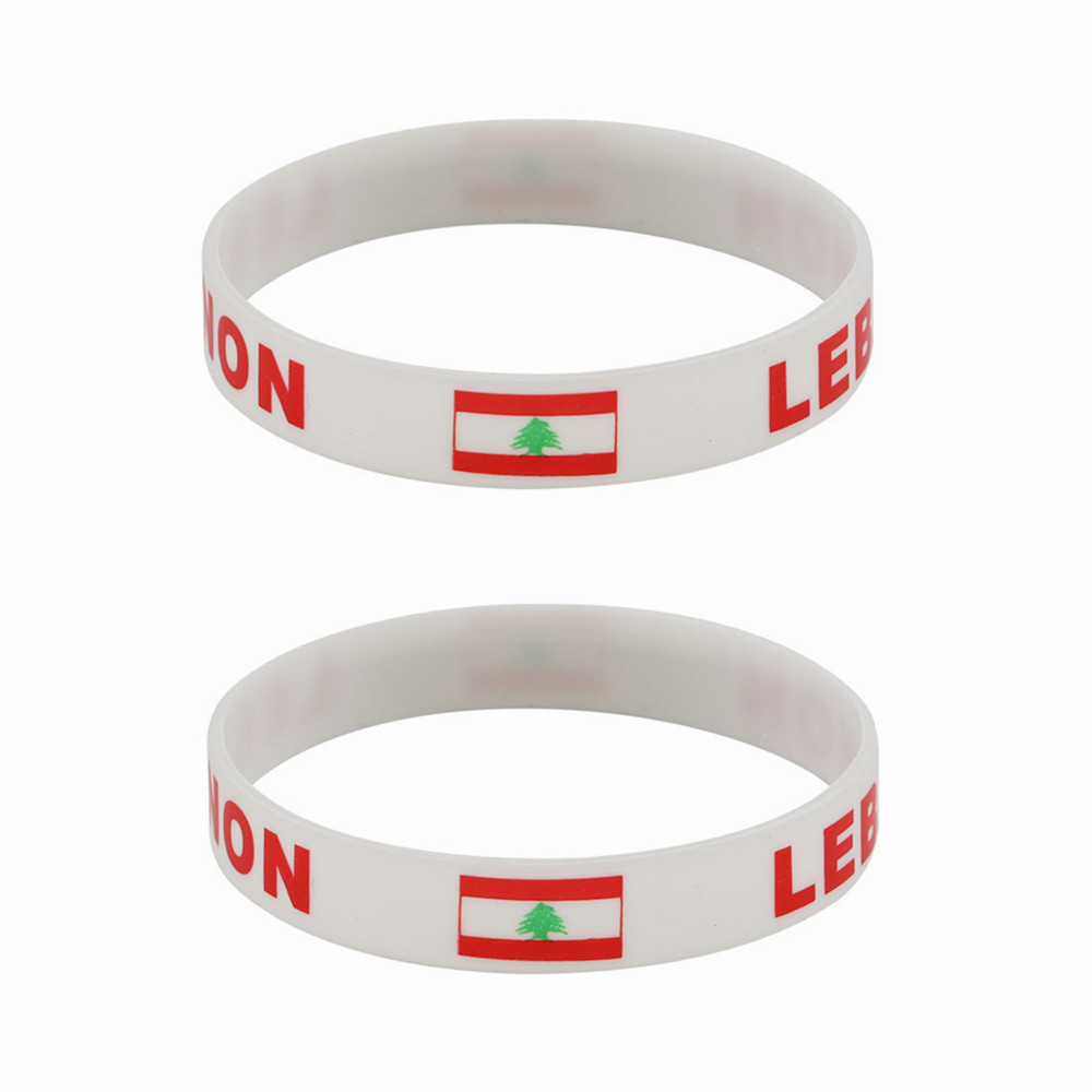 Women Accessories Lebanon - 2pcs Lebanon Flag Silicone Bracelets Sports