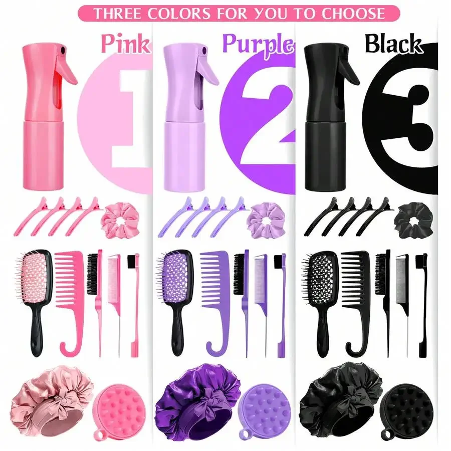 Scrunchie Satin Set - 13Pcs Hair Styling Accessories Set Detangling