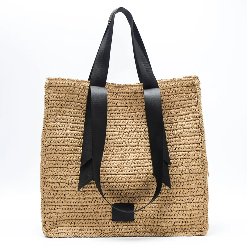 Women'S Accessories - Retro hand-woven straw shoulder bag large