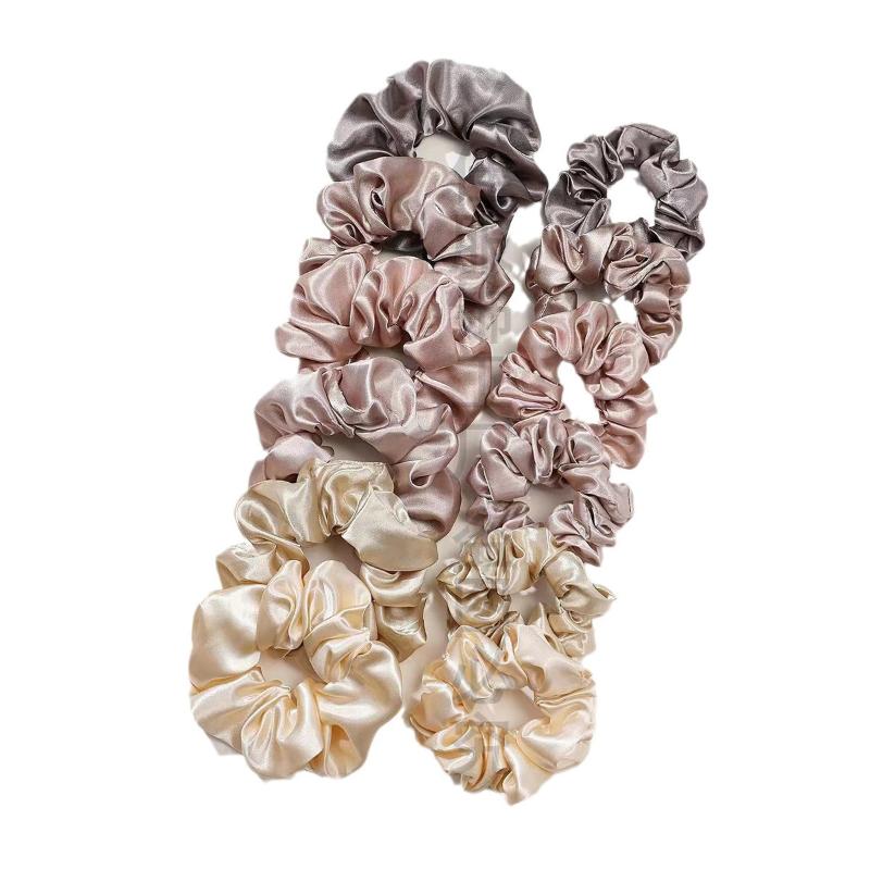 Scrunchie Satin Set - 12Pcs Soft Simple Solid Color Hair