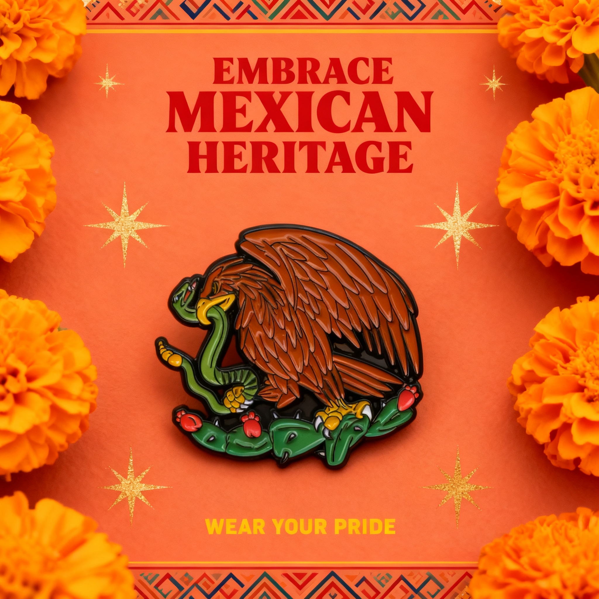 Women Accessories Picture - Mexican Eagle Enamel Pin Mexico Flag