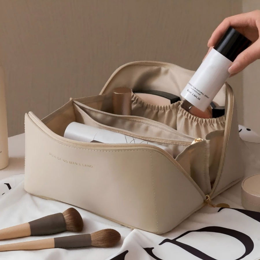 Women Accessories Organizer - Large Capacity Waterproof Makeup Bag White