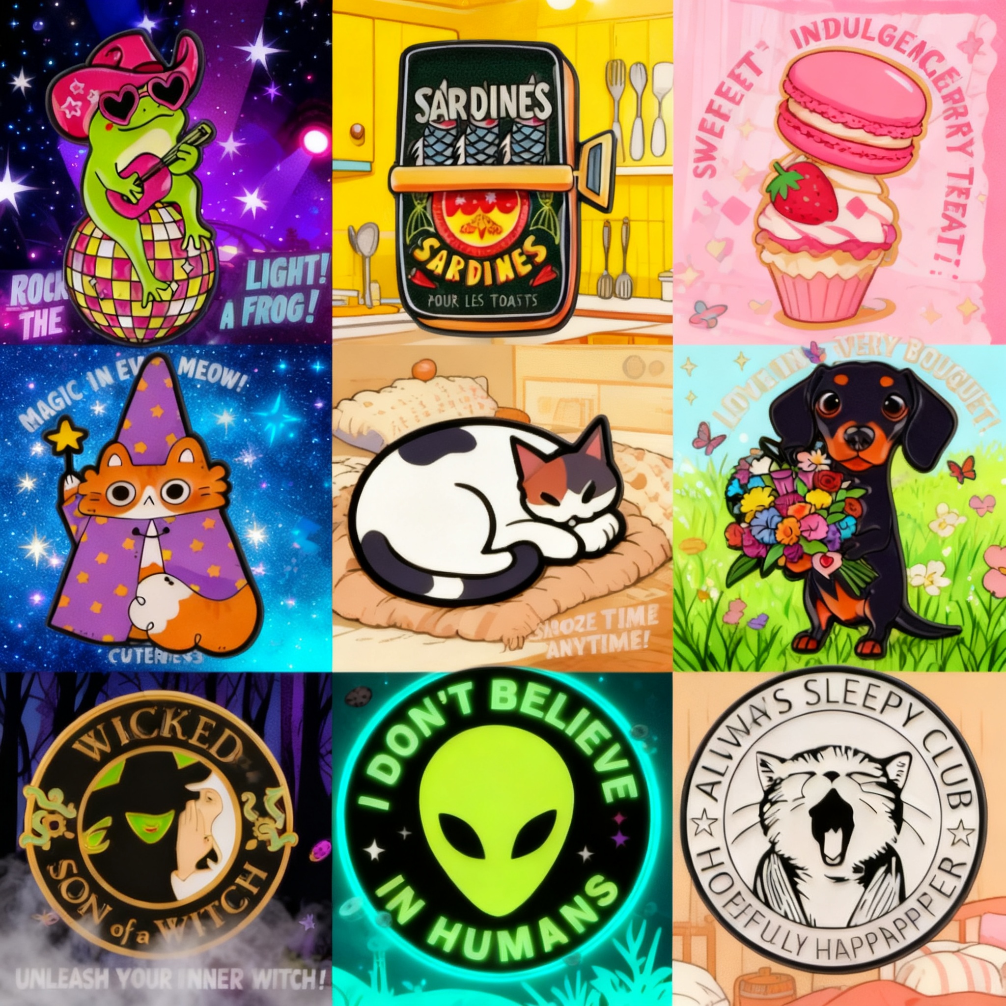 Women Accessories Picture - Enamel Pin Cute Cartoon Cat Magician