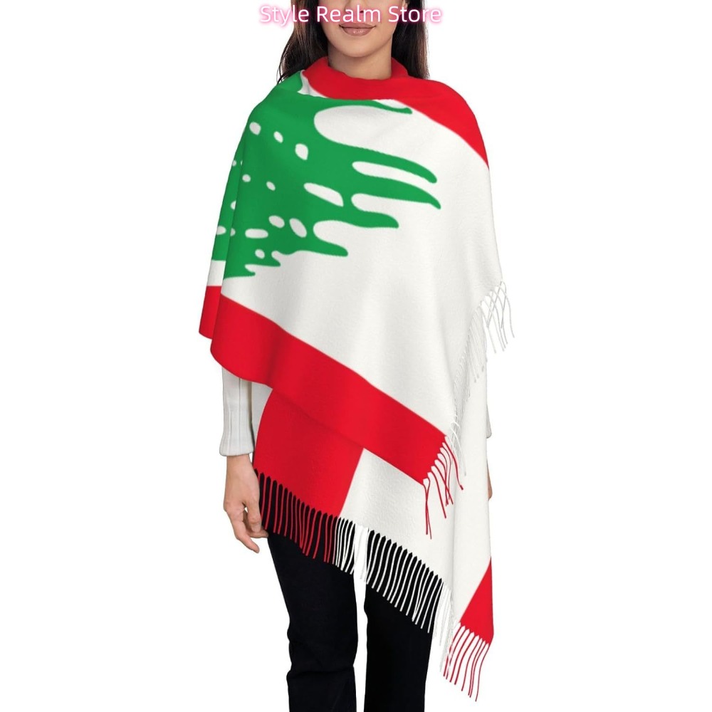 Women Accessories Lebanon - Flag Of Lebanon Print Polyester Scarf