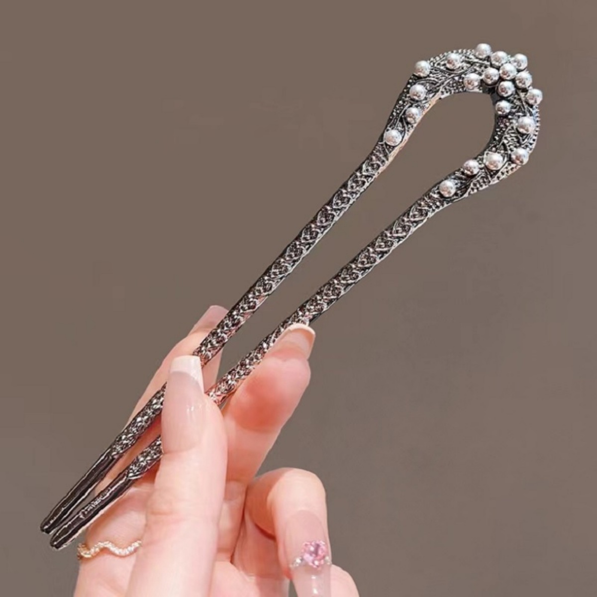 Hair Fork Stick - New Pearl U Shaped Hairpin For