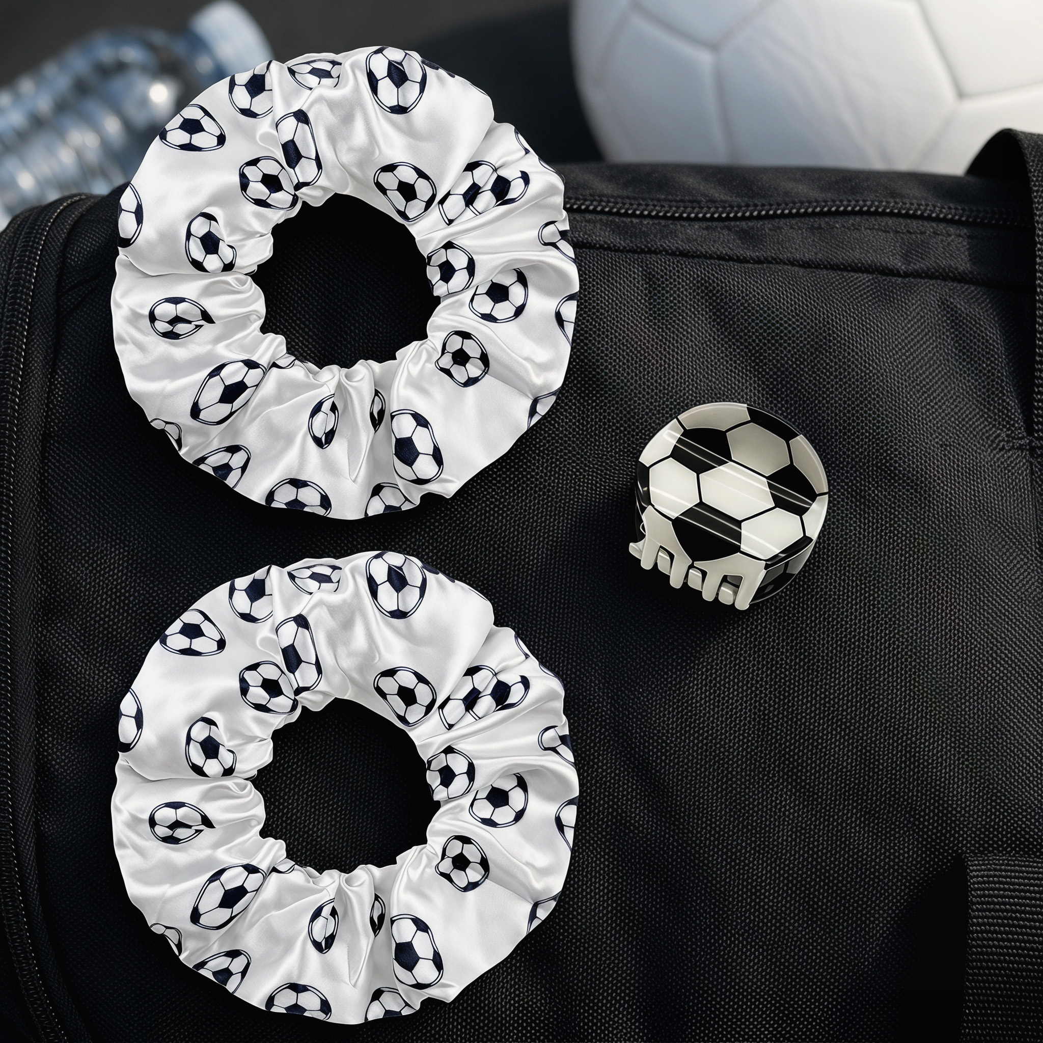Scrunchie Satin Set - 3PCS Multicolor Soccer Game Day Satin