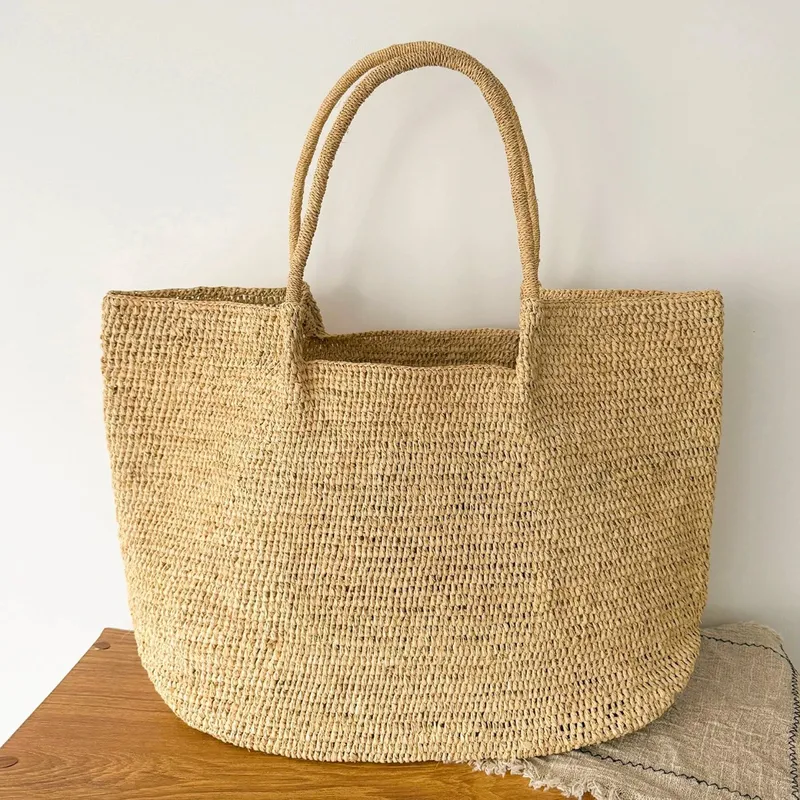 Women'S Accessories - Premium raffia woven tote bag for
