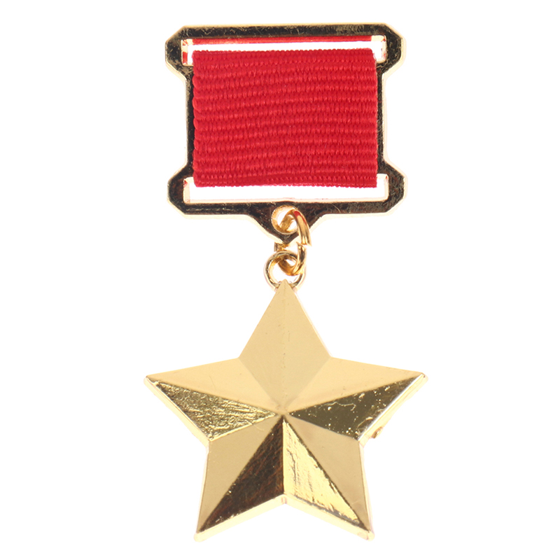 Brooch Pin Gold - Antique Crafts Russian Gold Star Medal