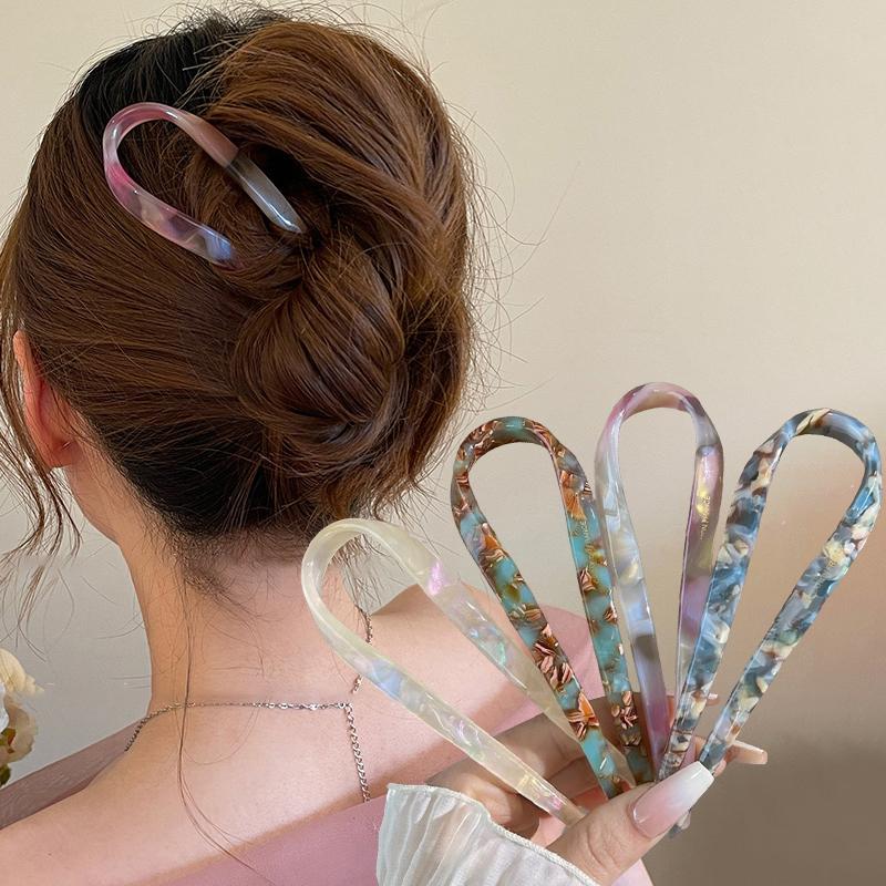 Hair Fork Stick - U-Shaped Hair Sticks Acetate Acrylic Hair