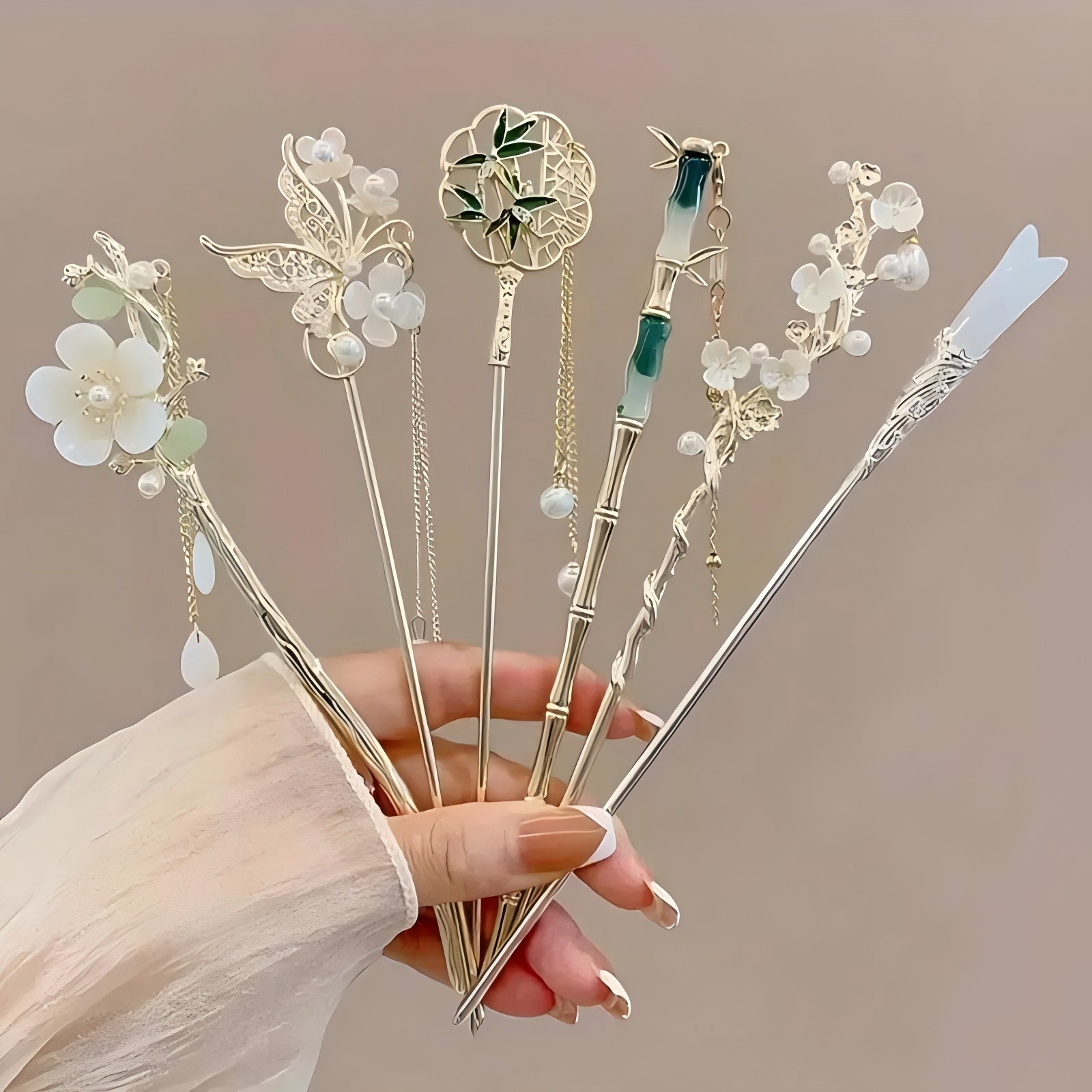 Hair Fork Stick - 1/6pcs Elegant Chinese Style Tassel Hair