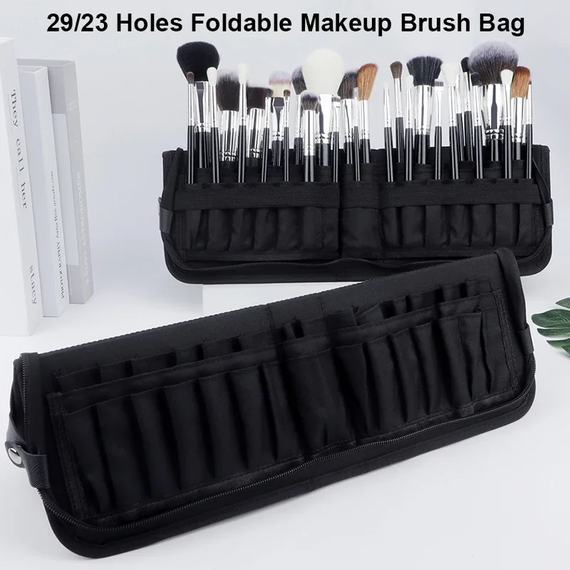 Women Accessories Organizer - 29/23 Holes Foldable Makeup Brush Bag
