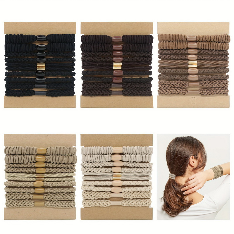 Scrunchie Satin Set - 10pcs/set Women Elastic Hair Rubber Bands