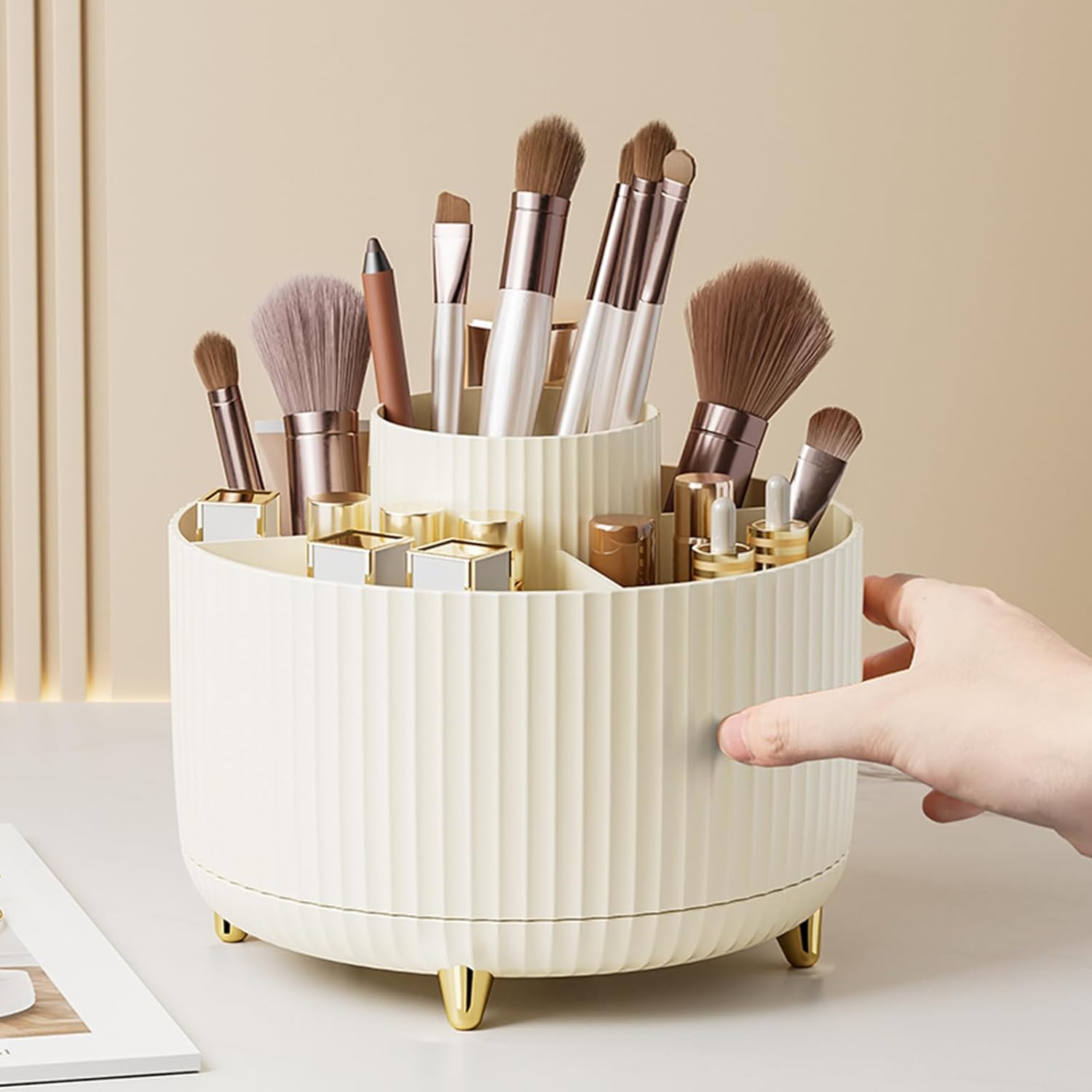 Women Accessories Organizer - 360° Rotating Makeup Cosmetic Storage Organizer