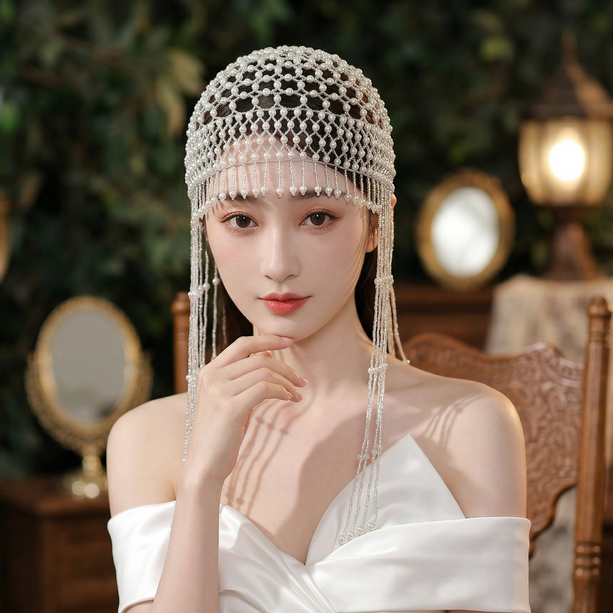 Luxury Pearls Beaded Headwrap  - Women Knight Accessories recensie en prijs