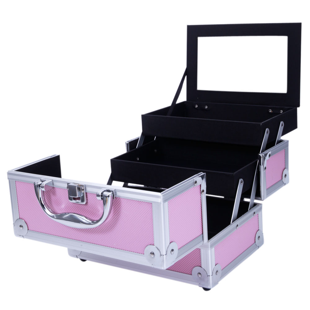 Pink Aluminum Alloy Makeup Cas - Women Accessories Organizer recensie en prijs