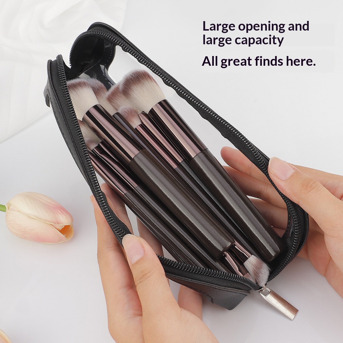 Small Clear PU Leather Travel  - Women Accessories Organizer recensie en prijs