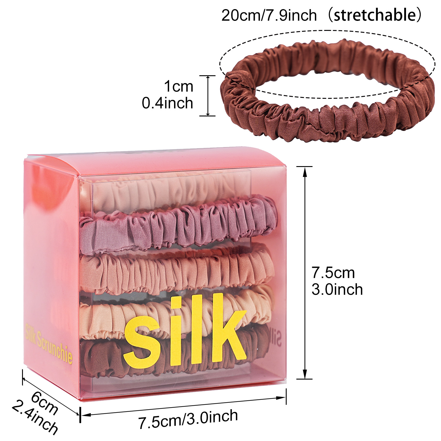 8PCS/Set 100% Pure Mulberry Si - Scrunchie Satin Set recensie en prijs