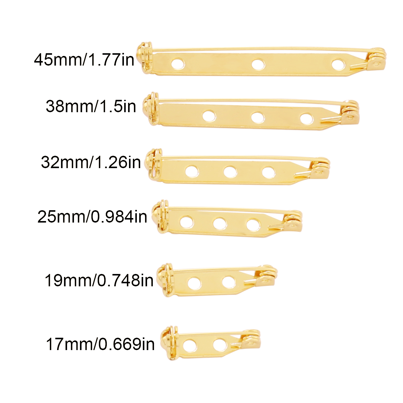 10pcs 17-45mm Brooch Clip Base - Brooch Pin Gold recensie en prijs