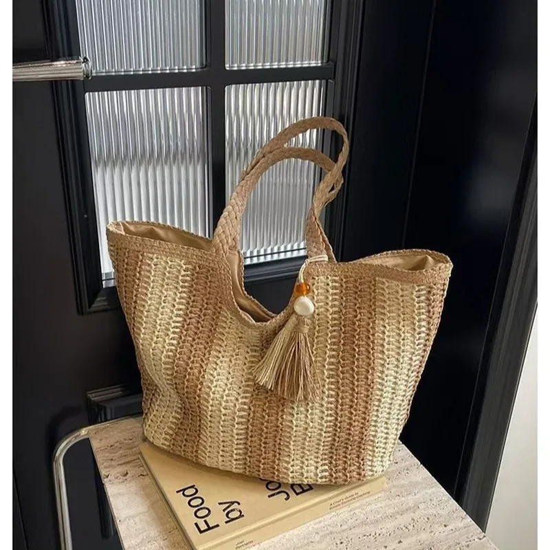 Striped woven straw tote bag f - Women'S Accessories recensie en prijs