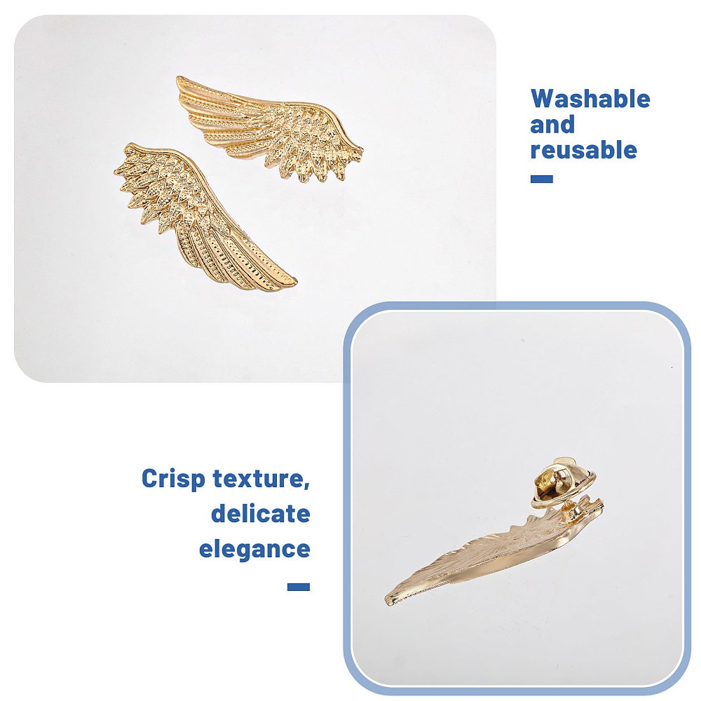 1 Pair Wing Alloy Brooches Men - Brooch Pin Gold recensie en prijs