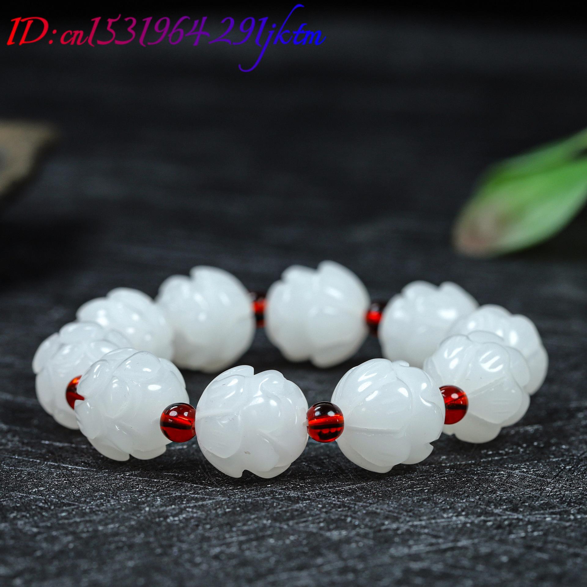 White Real Jade Lotus Bracelet - Women'S Accessories recensie en prijs
