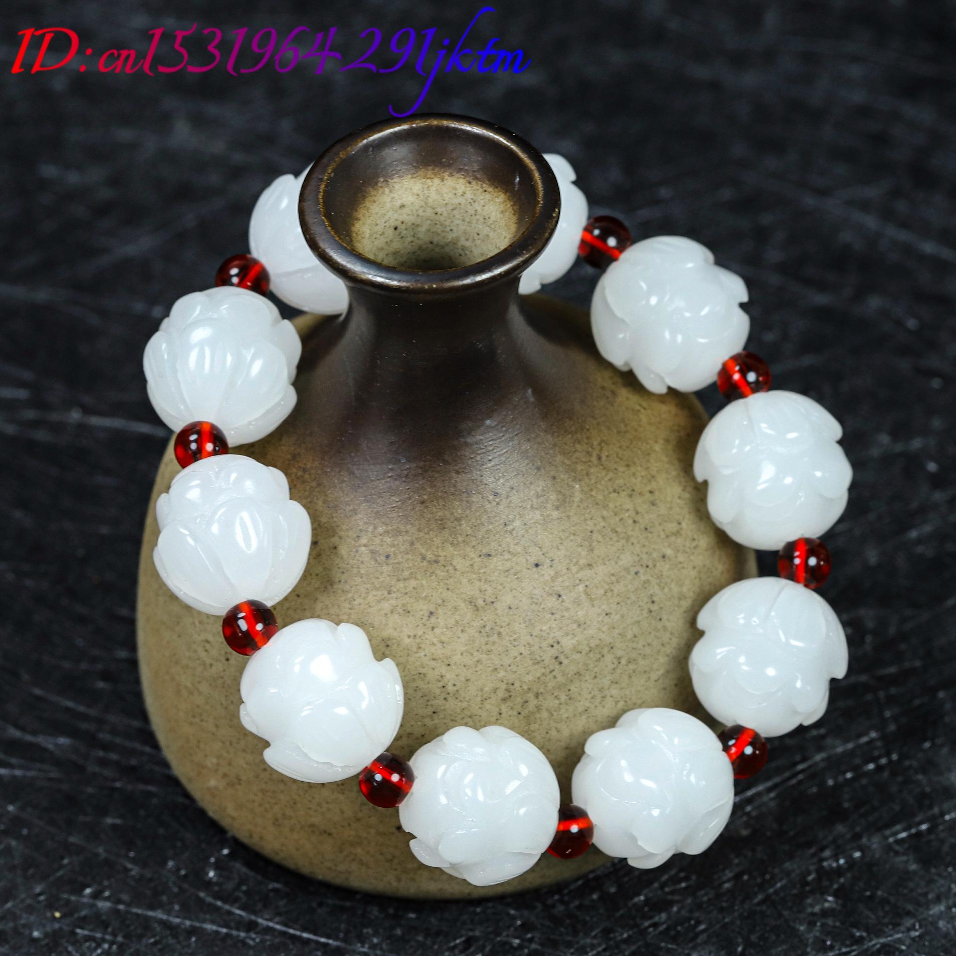 White Real Jade Lotus Bracelet - Women'S Accessories recensie en prijs