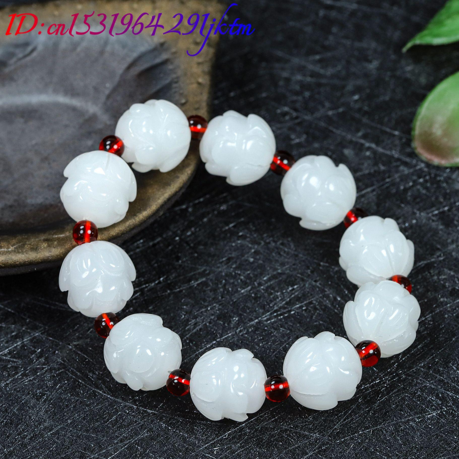 White Real Jade Lotus Bracelet - Women'S Accessories recensie en prijs