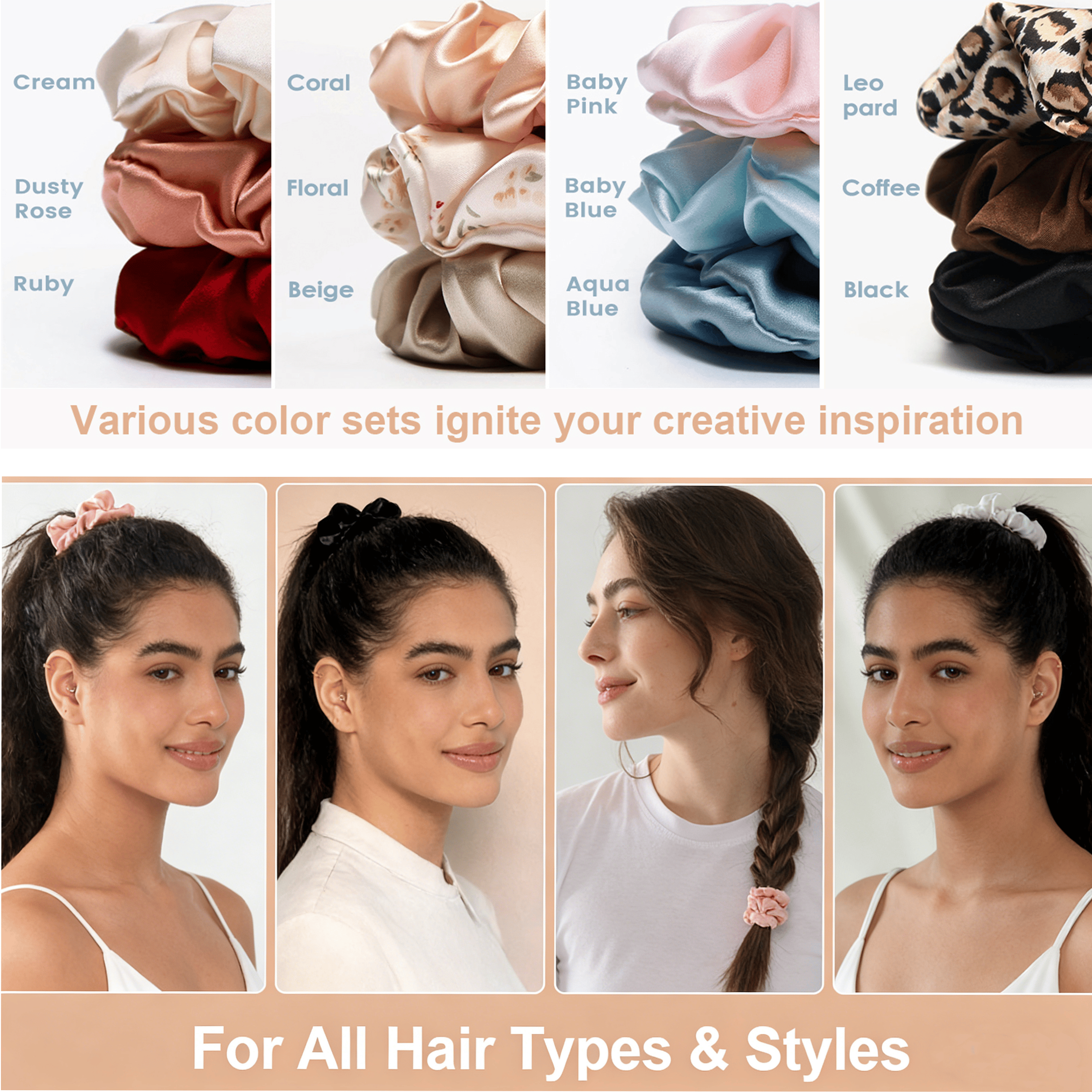 100% 22 Momme Mulberry Silk Sc - Scrunchie Satin Set recensie en prijs