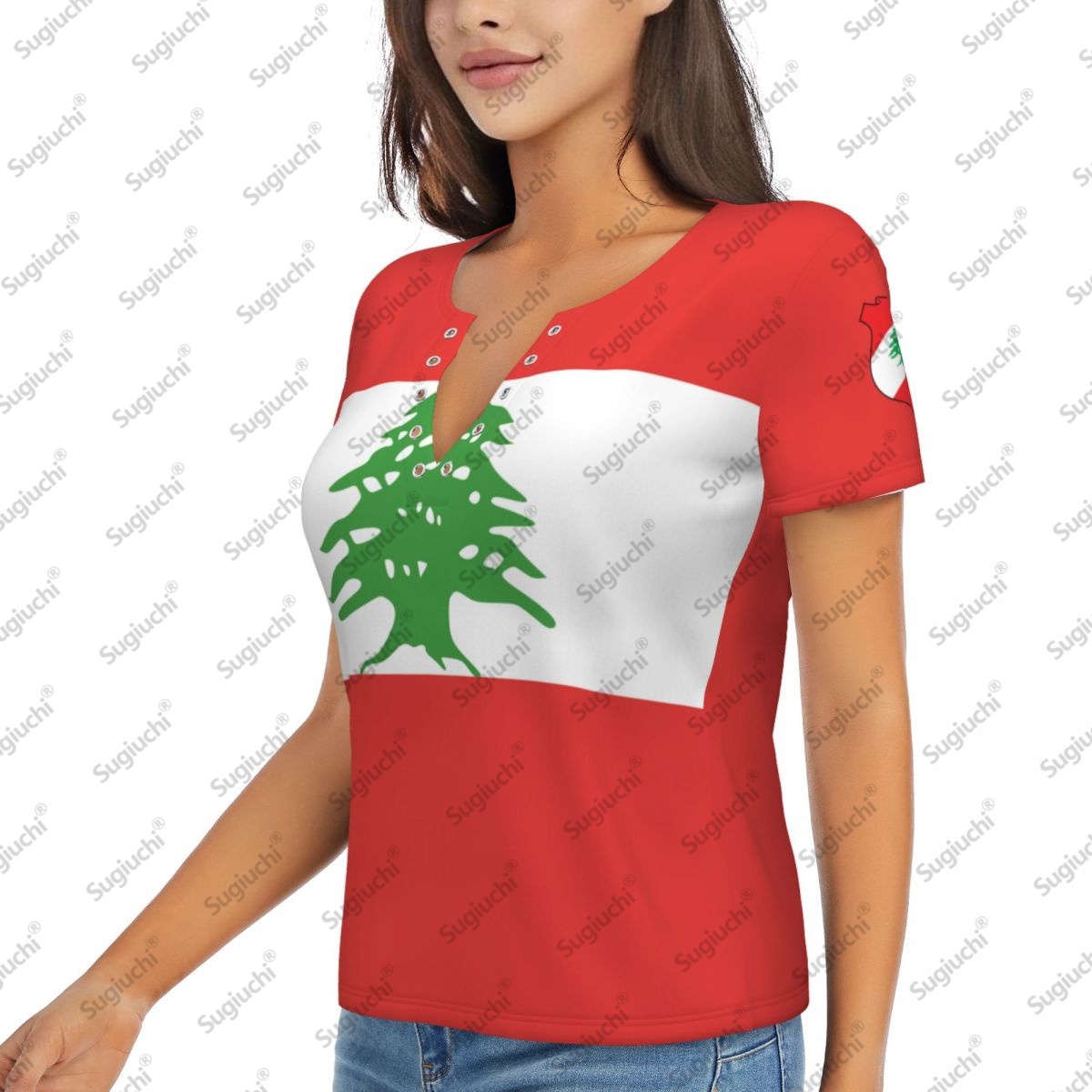 2025 Lebanon Flag Sexy Deep V  - Women Accessories Lebanon recensie en prijs