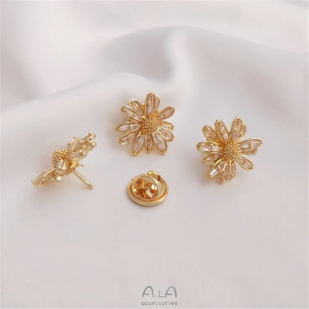 14K gold clad micro inlaid zir - Brooch Pin Gold recensie en prijs