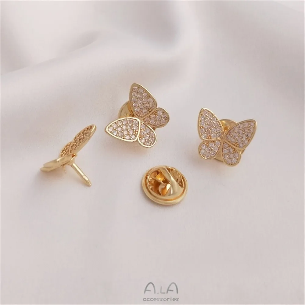 14K gold clad micro inlaid zir - Brooch Pin Gold recensie en prijs