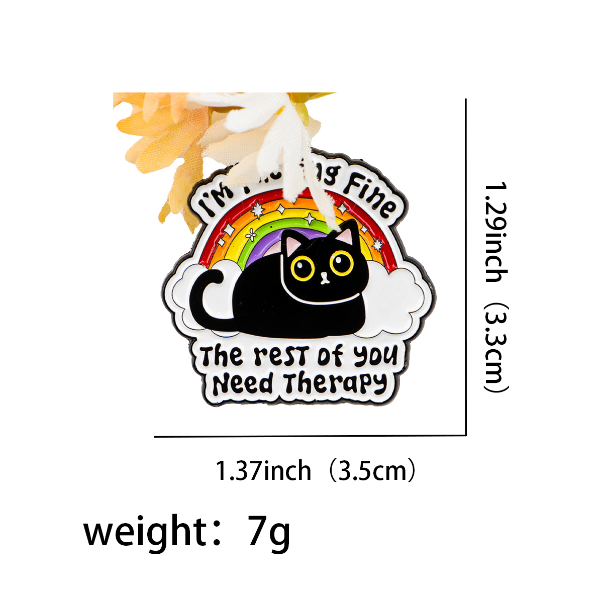 Cute Black Cat Enamel Pin Rain - Women Accessories Picture recensie en prijs