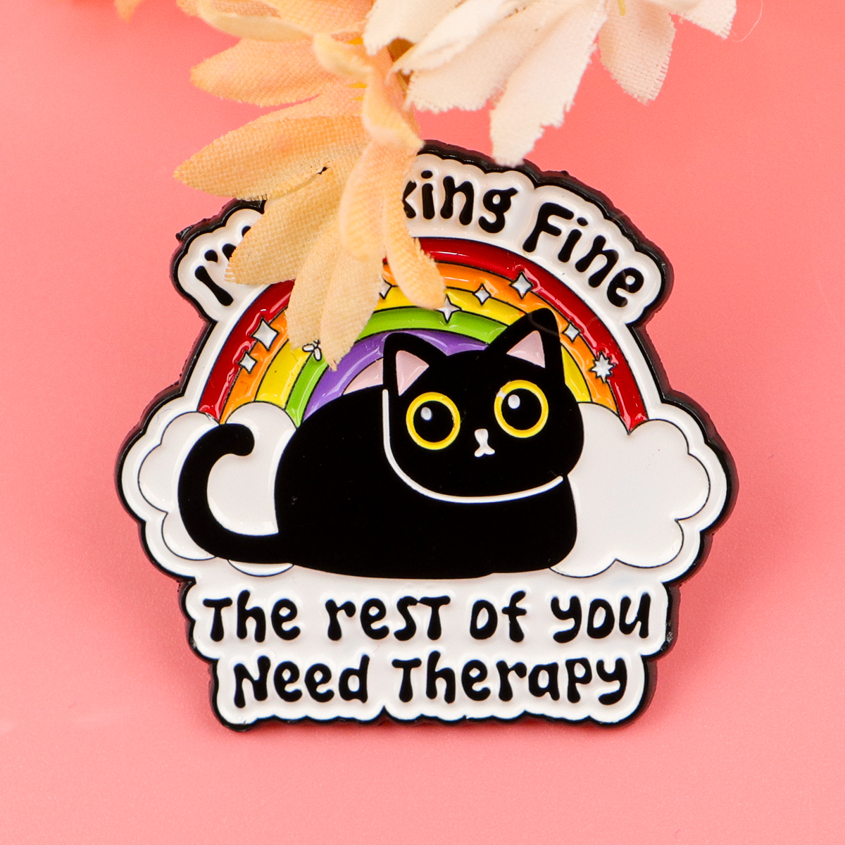 Cute Black Cat Enamel Pin Rain - Women Accessories Picture recensie en prijs