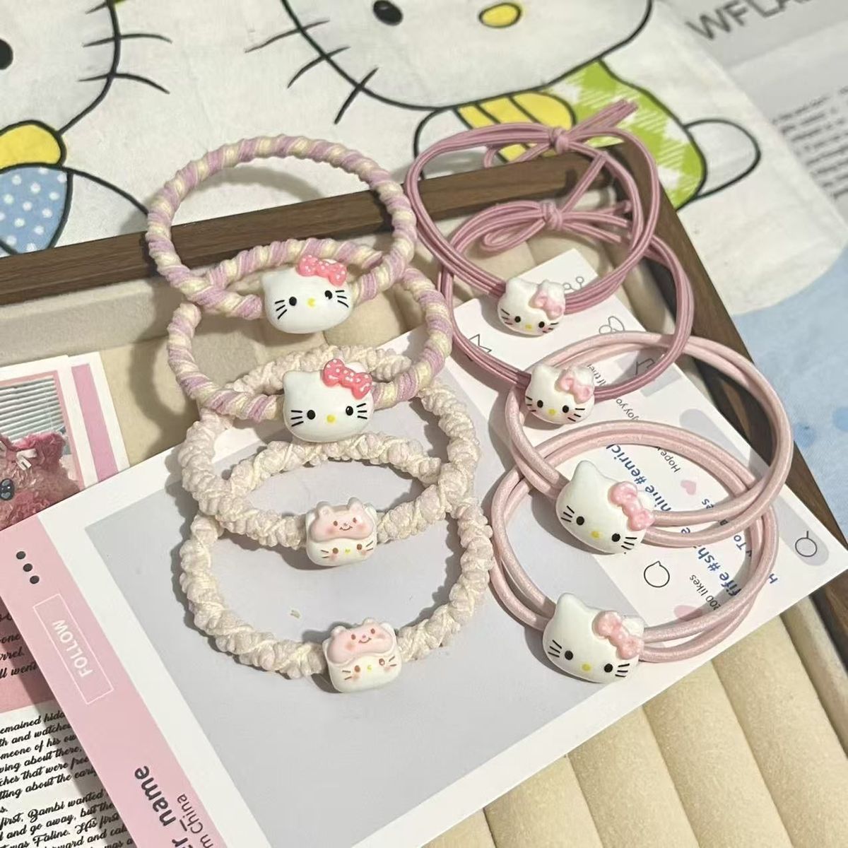 Cute Hello Kitty Pink Ins Bow  - Hair Band Elastic recensie en prijs