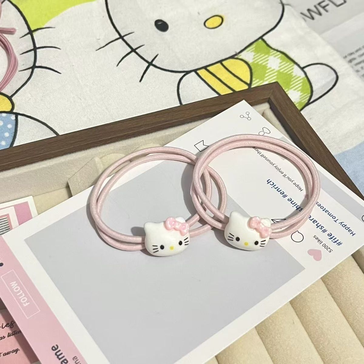 Cute Hello Kitty Pink Ins Bow  - Hair Band Elastic recensie en prijs