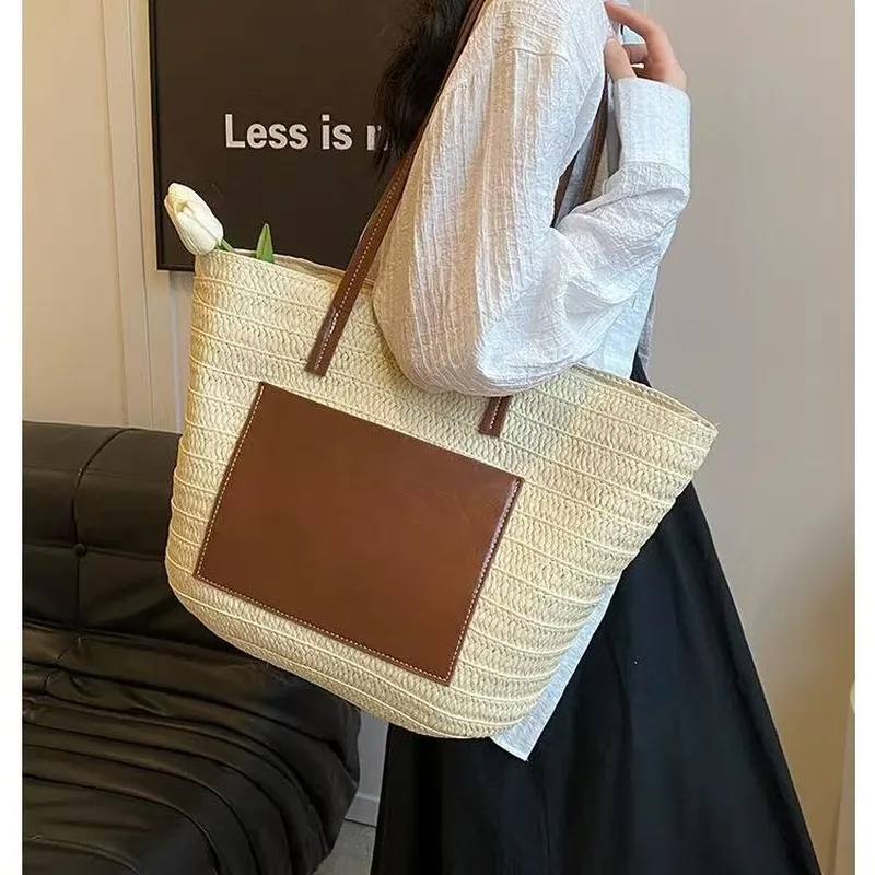 Straw hand-woven tote bag larg - Women'S Accessories recensie en prijs