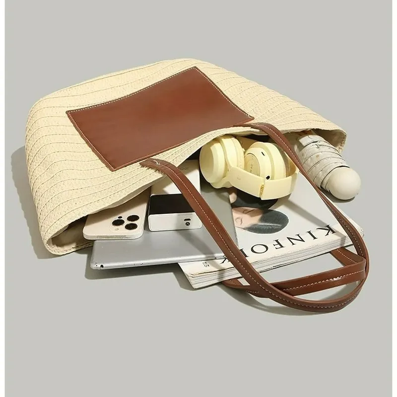 Straw hand-woven tote bag larg - Women'S Accessories recensie en prijs