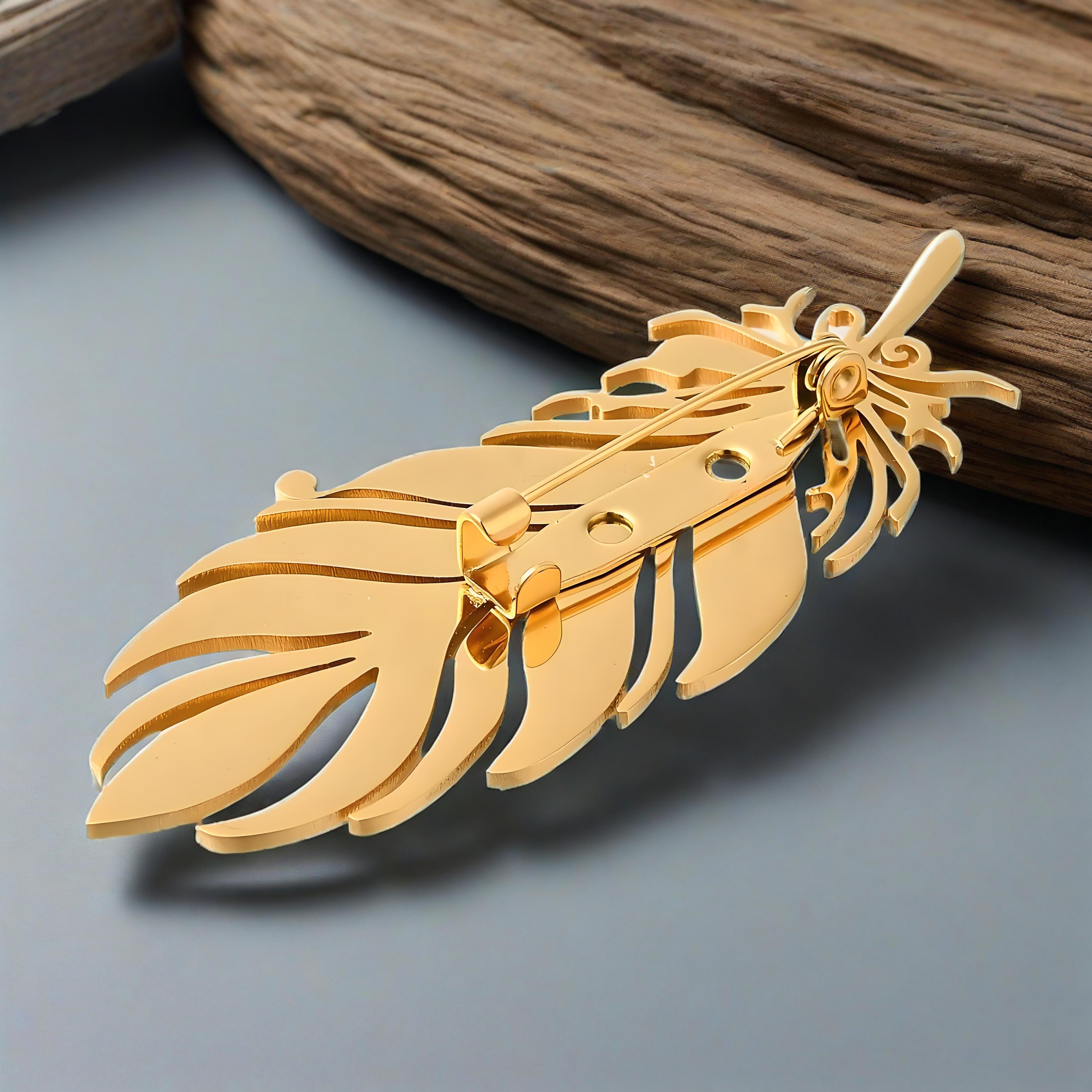 Gold - Plated Feather Brooch,  - Brooch Pin Gold recensie en prijs