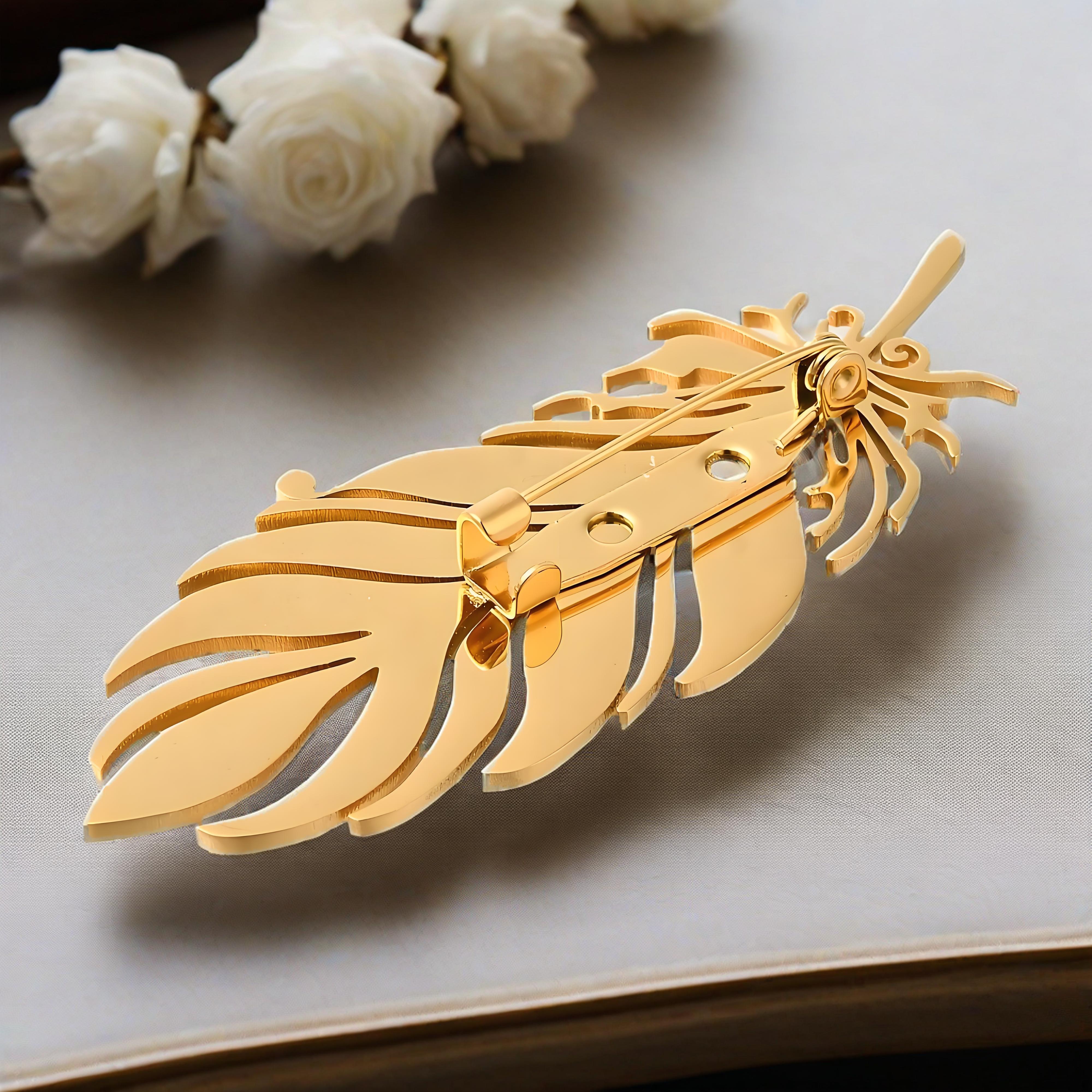 Gold - Plated Feather Brooch,  - Brooch Pin Gold recensie en prijs