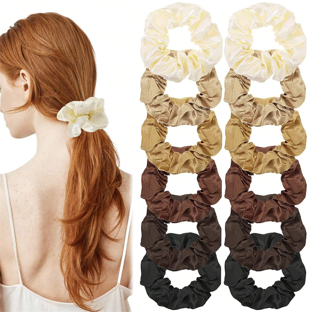 12Pcs/set Satin Scrunchies Sol - Scrunchie Satin Set recensie en prijs
