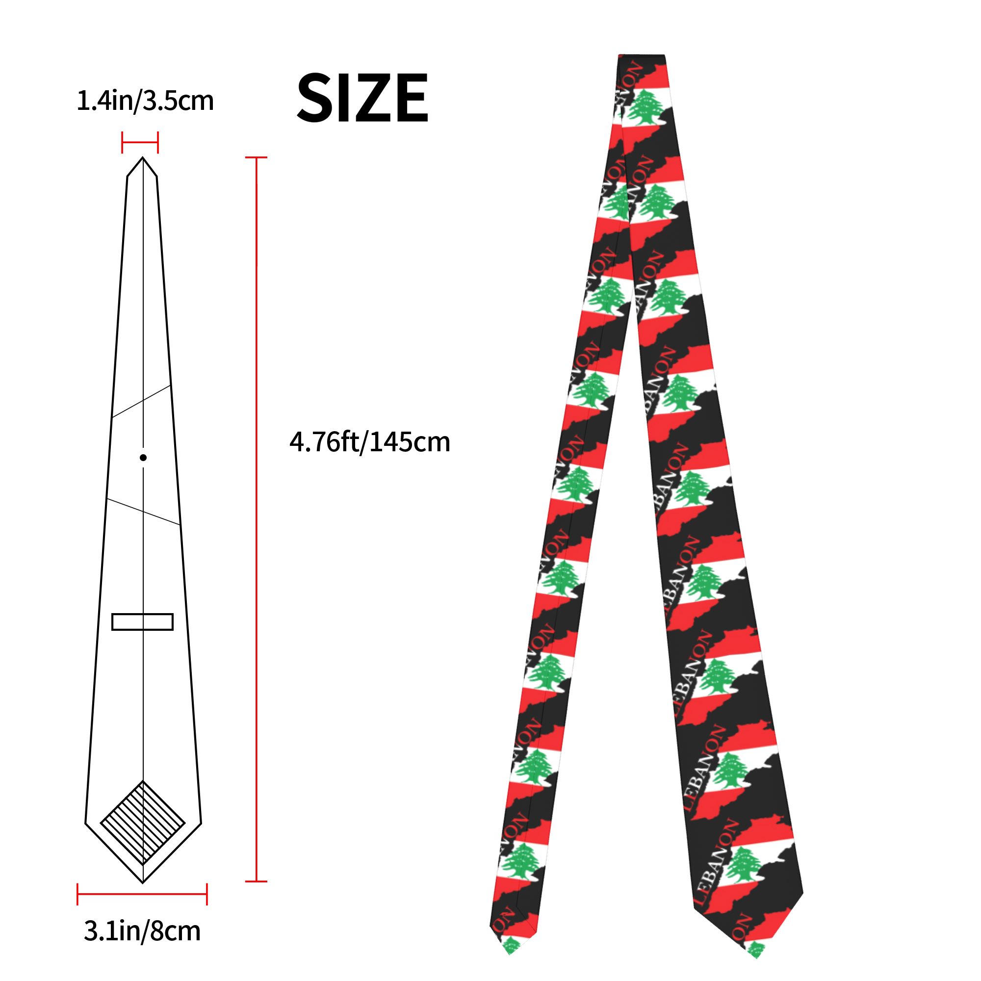 Lebanon Flag Map  Tie  Cosplay - Women Accessories Lebanon recensie en prijs
