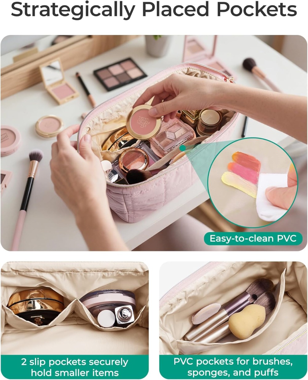 Puffy Makeup Bag Travel Toilet - Women Accessories Organizer recensie en prijs